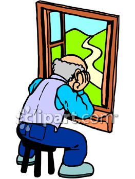 263x350 Lonely Old Man Looking Out A Window Clipart