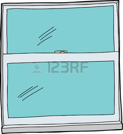 414x450 Modern Closed Vinyl Window Cartoon On White Background Royalty