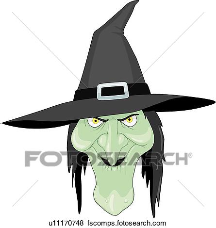 445x470 Clip Art Of Witch U11170748