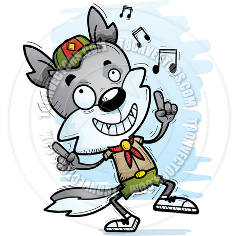 460x460 Cartoon Male Wolf Scout Dancing By Cory Thoman Toon Vectors Eps