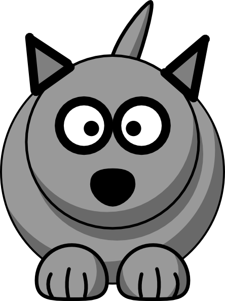 444x593 Cartoon Wolf Clip Art
