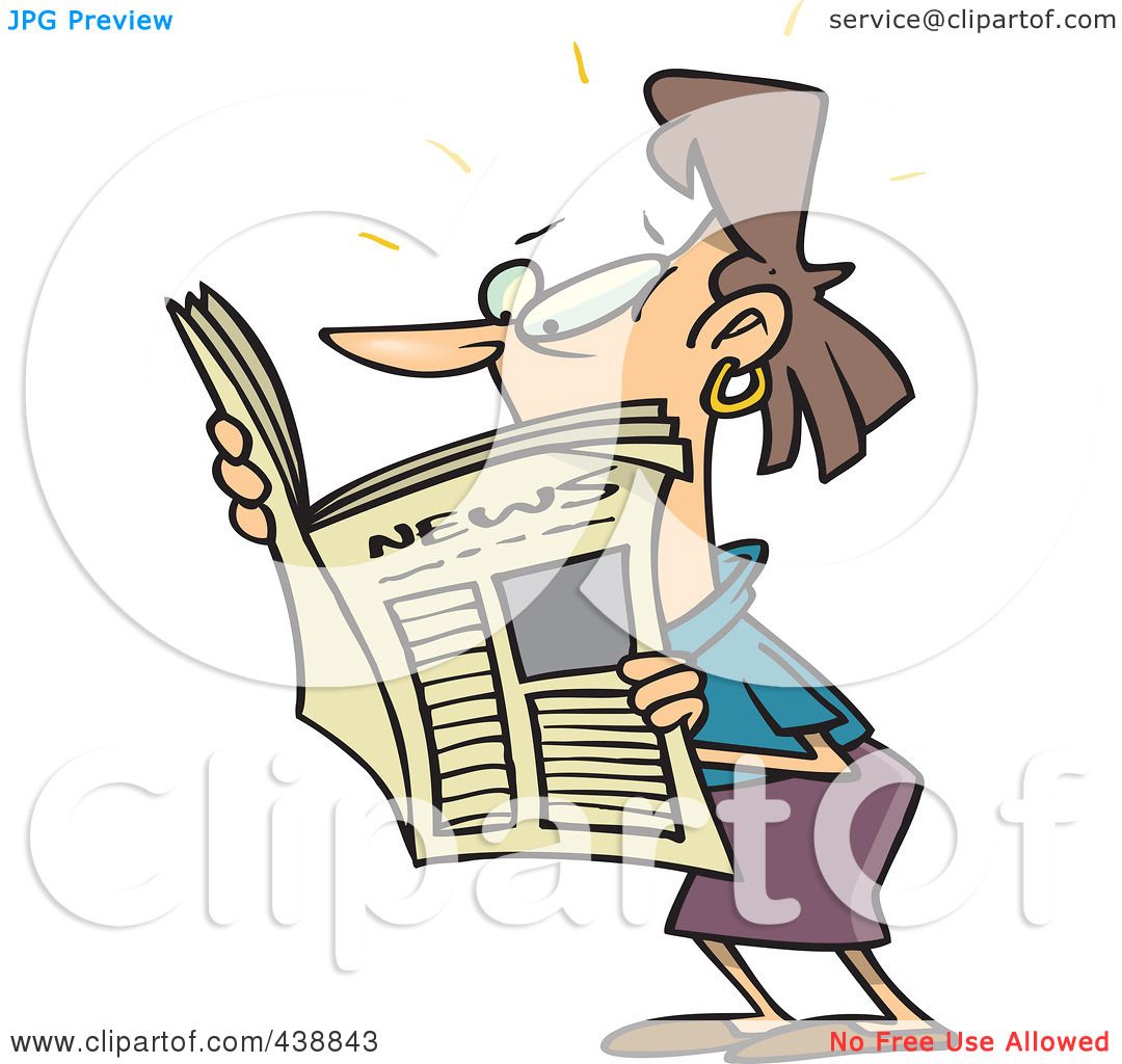 1080x1024 Royalty Free (Rf) Clip Art Illustration Of A Cartoon Woman Reading