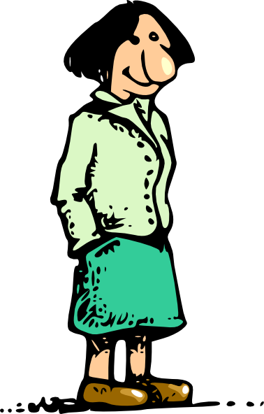 378x592 Woman Standing Smiling Cartoon Clip Art