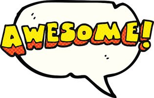 315x200 Comic Book Speech Bubble Cartoon Awesome Word Stock Vectors