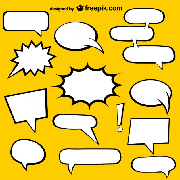 626x626 Comic Book Speech Bubbles And Yellow Background Vector Free Download