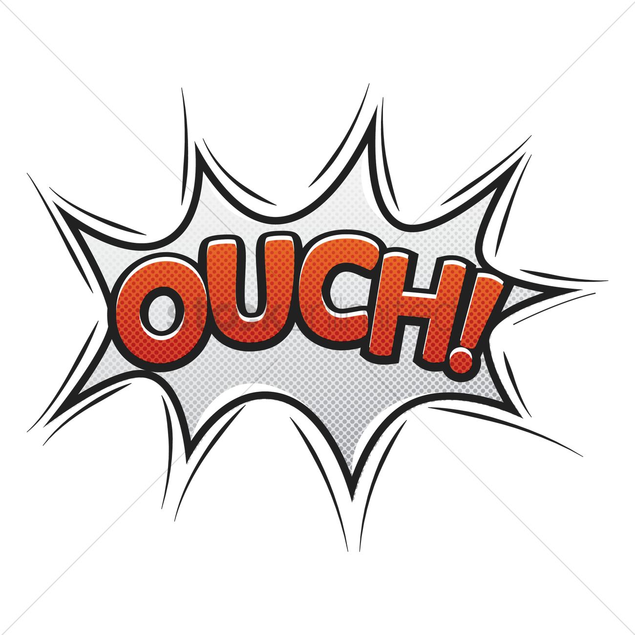 1300x1300 Comic Bubble Ouch Vector Image