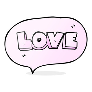 300x300 Freehand Drawn Speech Bubble Cartoon Word Love Royalty Free Stock