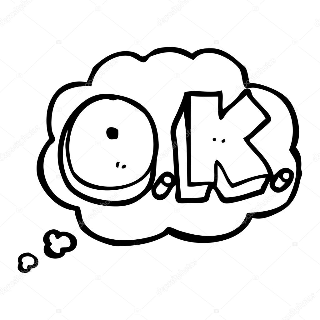 1024x1024 Thought Bubble Cartoon Word Ok Stock Vector Lineartestpilot