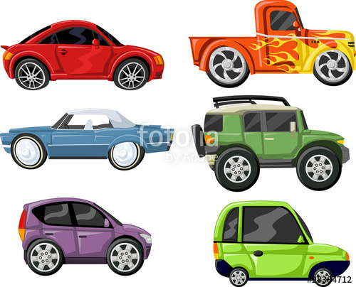 500x404 Set Of Six Colorful Cartoon Cars Stock Image And Royalty Free