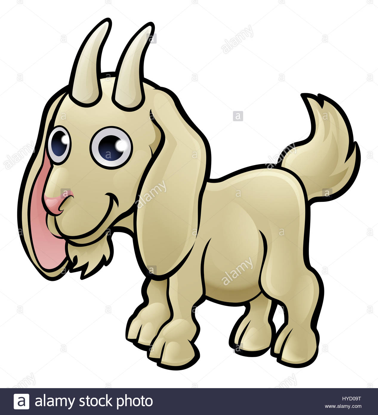 1267x1390 A Goat Farm Animals Cartoon Character Stock Photo, Royalty Free
