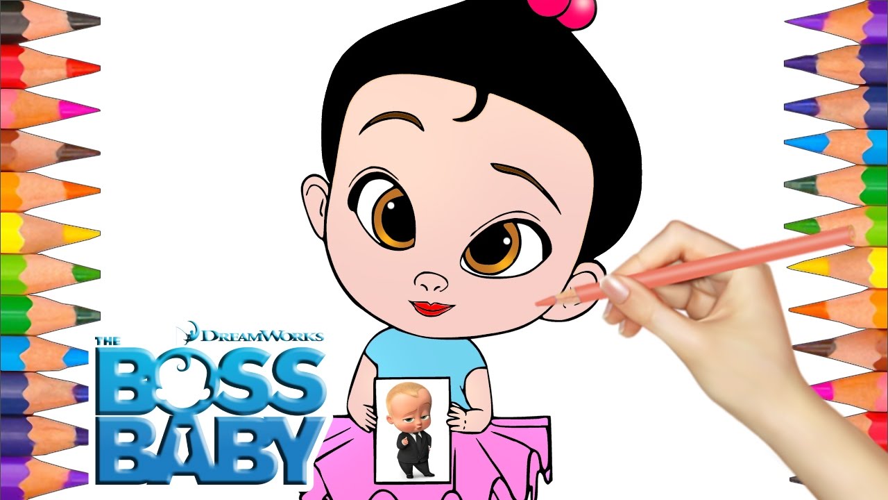 1280x720 Draw And Color Little Girl From Cartoon Boss Baby Coloring Pages