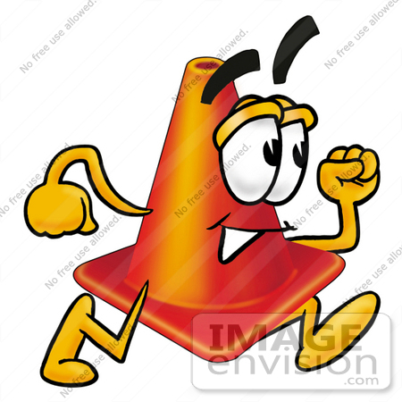 450x450 Clip Art Graphic Of A Construction Traffic Cone Cartoon Character