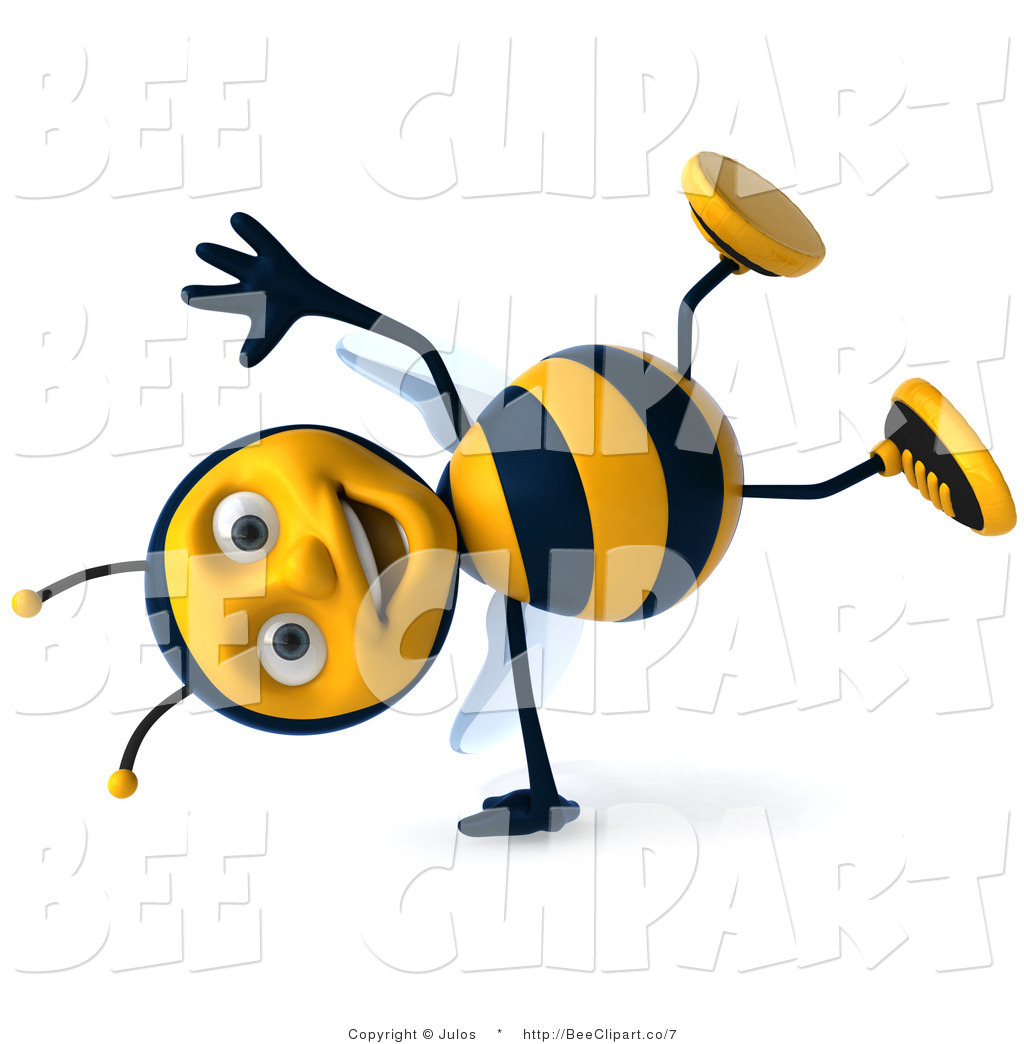1024x1044 Clip Art Of A 3d Happy Bee Doing A Cartwheel By Julos