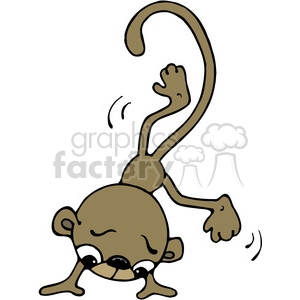 300x300 Royalty Free Monkey Cartwheel In Color 387586 Vector Clip Art