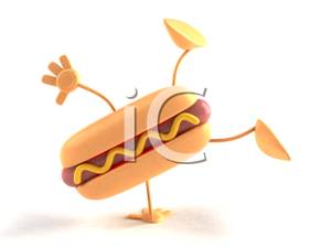 300x225 Art Image 3d Hot Dog With Mustard Doing Cartwheels
