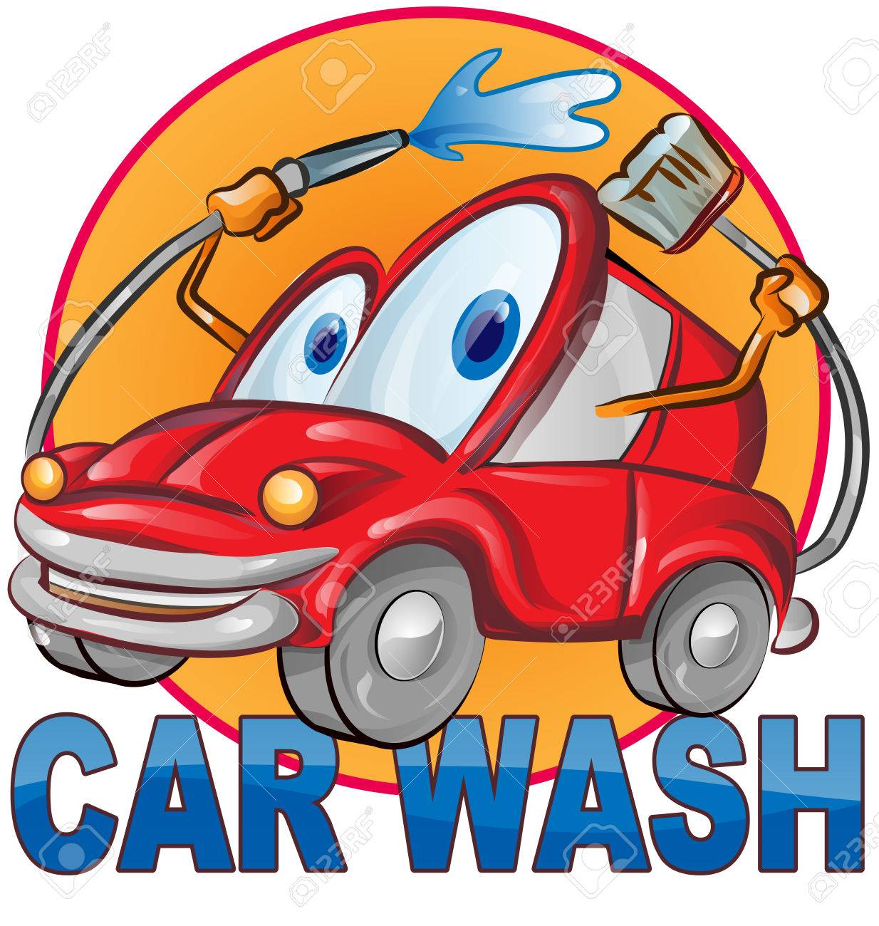 1234x1300 Car Wash Symbol Cartoon Isolated On White Royalty Free Cliparts