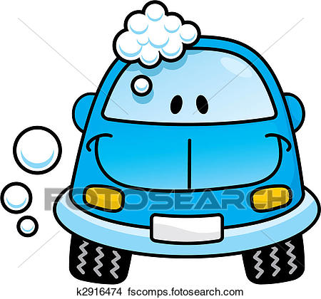 450x420 Clipart Of Car Wash Blue Vector K2916474