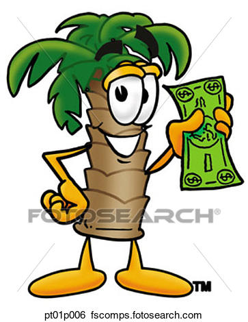 363x470 Clip Art Of Palm Tree With Money Pt01p006