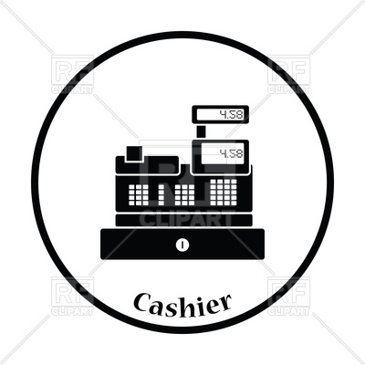 400x400 Thin Circle Design Of Cashier Icon Royalty Free Vector Clip Art