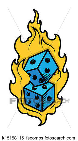 259x470 Clipart Of Dice In Fire