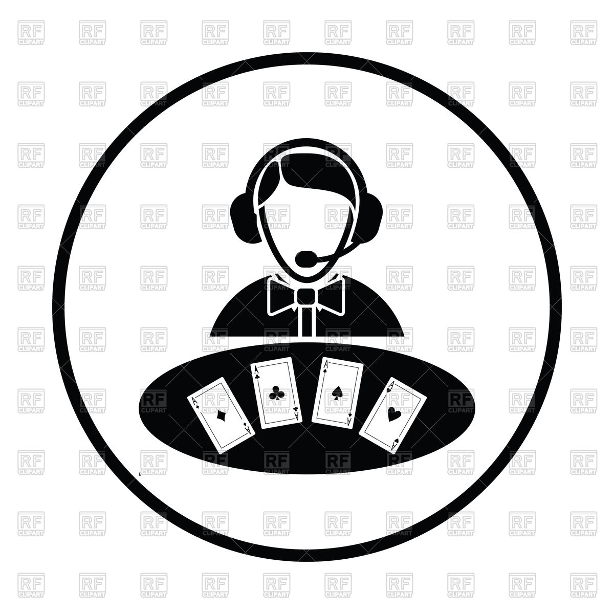 1200x1200 Thin Circle Design Of Casino Dealer Icon Royalty Free Vector Clip