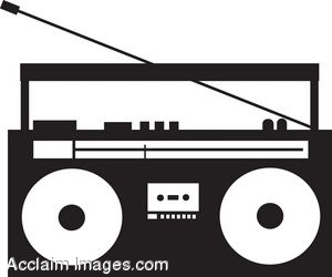300x250 Clip Art Of A Boom Box Stereo