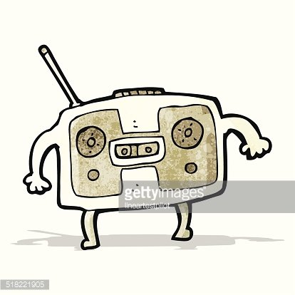 414x414 Radio Cassette Player Cartoon Premium Clipart