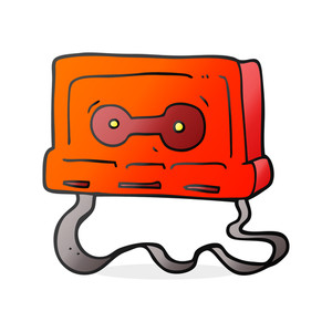 300x300 Freehand Drawn Cartoon Cassette Tape Player Royalty Free Stock