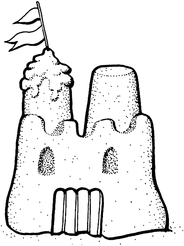 600x800 Sand Castle Clipart Black And White