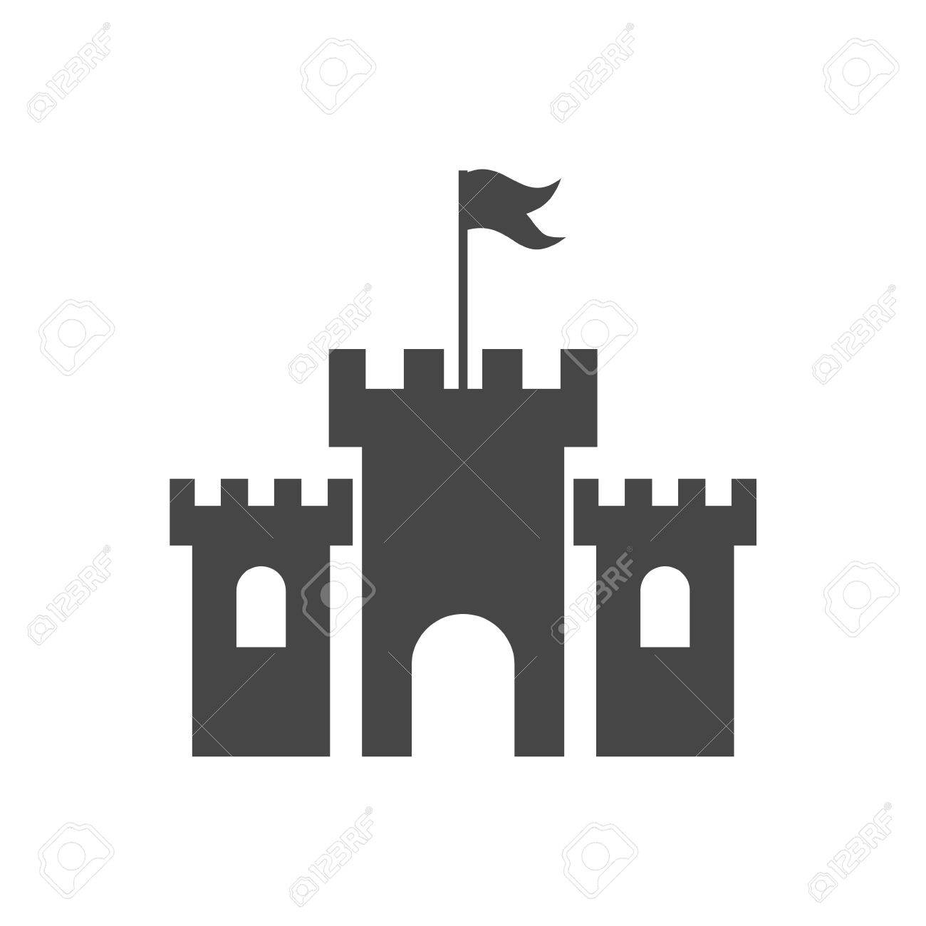 1300x1300 Old Castle Silhouette Icon Royalty Free Cliparts, Vectors,
