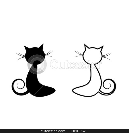 450x464 Cat And Kitten Clipart Black And White