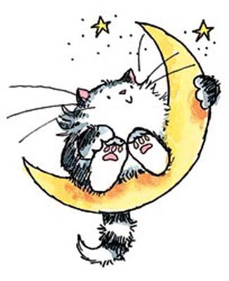 326x400 Penny Black Rubber Stamp Cat On The Moon Penny Black, Moon And Cat