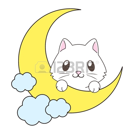 Cat And Moon Clipart | Free download on ClipArtMag