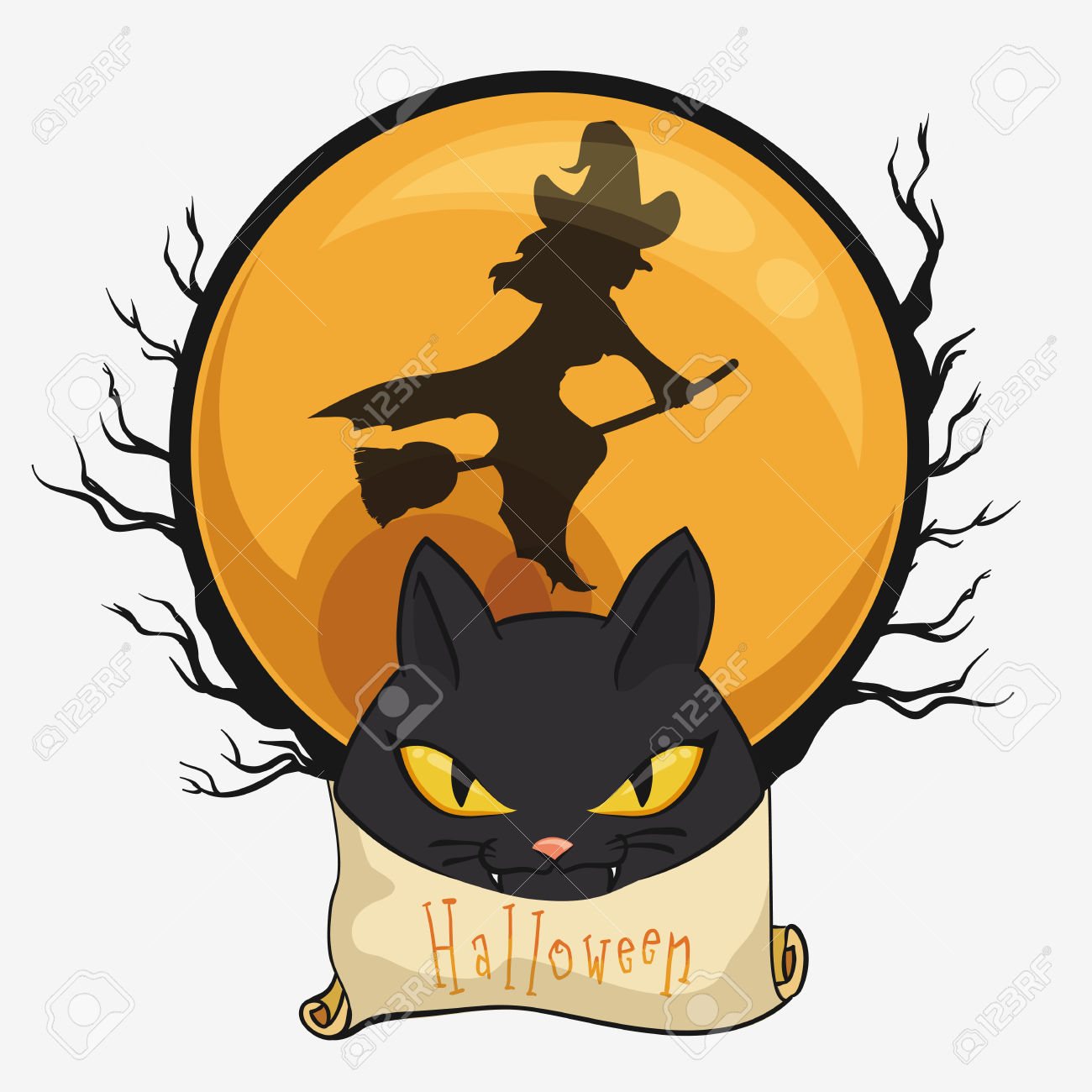 1300x1300 Witch Clipart Spooky Moon
