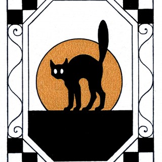 320x320 Black Cat Clipart Moon