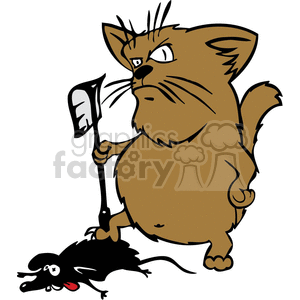 300x300 Royalty Free Cat Hunting A Mouse 377063 Vector Clip Art Image