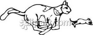 300x115 Cat Chasing Mouse Clipart