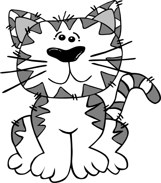 522x593 Cat Cartoon White Gray Clip Art