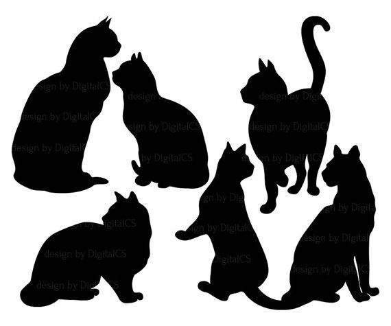 570x475 Cat Black And White Black And White Silhouette Cat Clipart