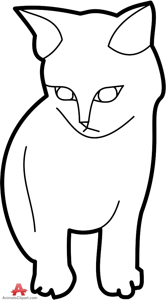 553x999 Outline Cat Clipart In Black And White Free Clipart Design Download
