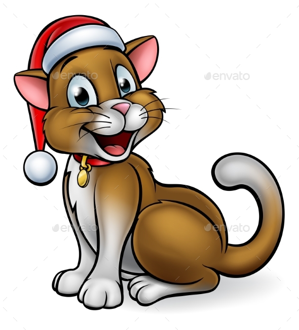 590x652 Download Santa Hat Christmas Cat For Free