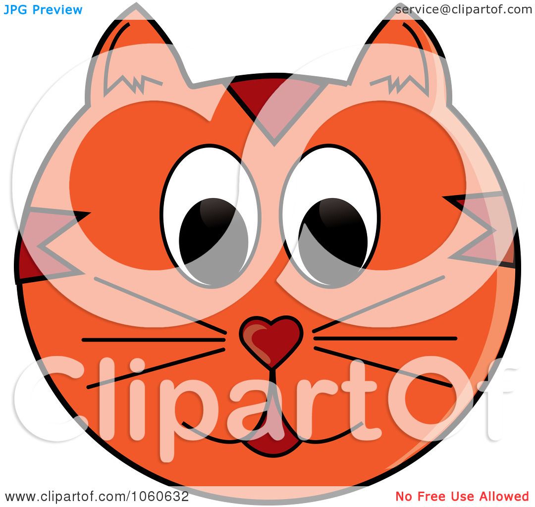 1080x1024 Royalty Free Vector Clip Art Illustration Of An Orange Cat Face By