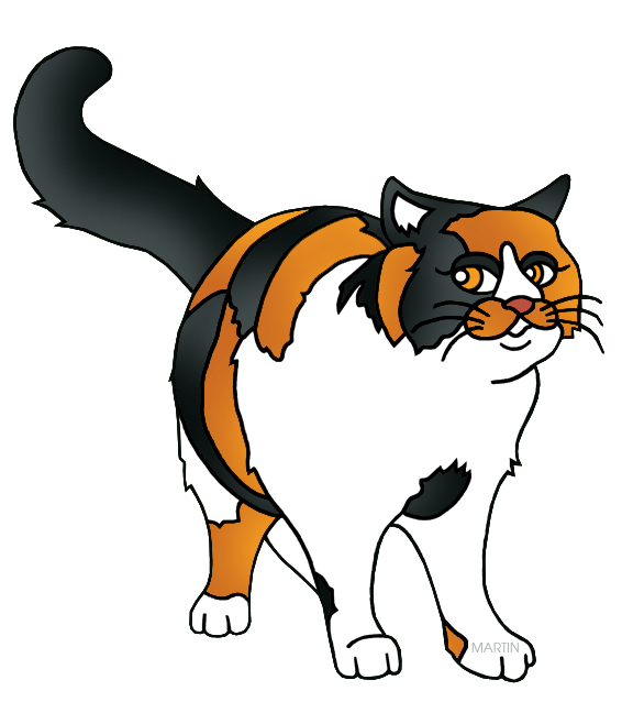 566x648 Animals Clip Art By Phillip Martin, Calico Cat