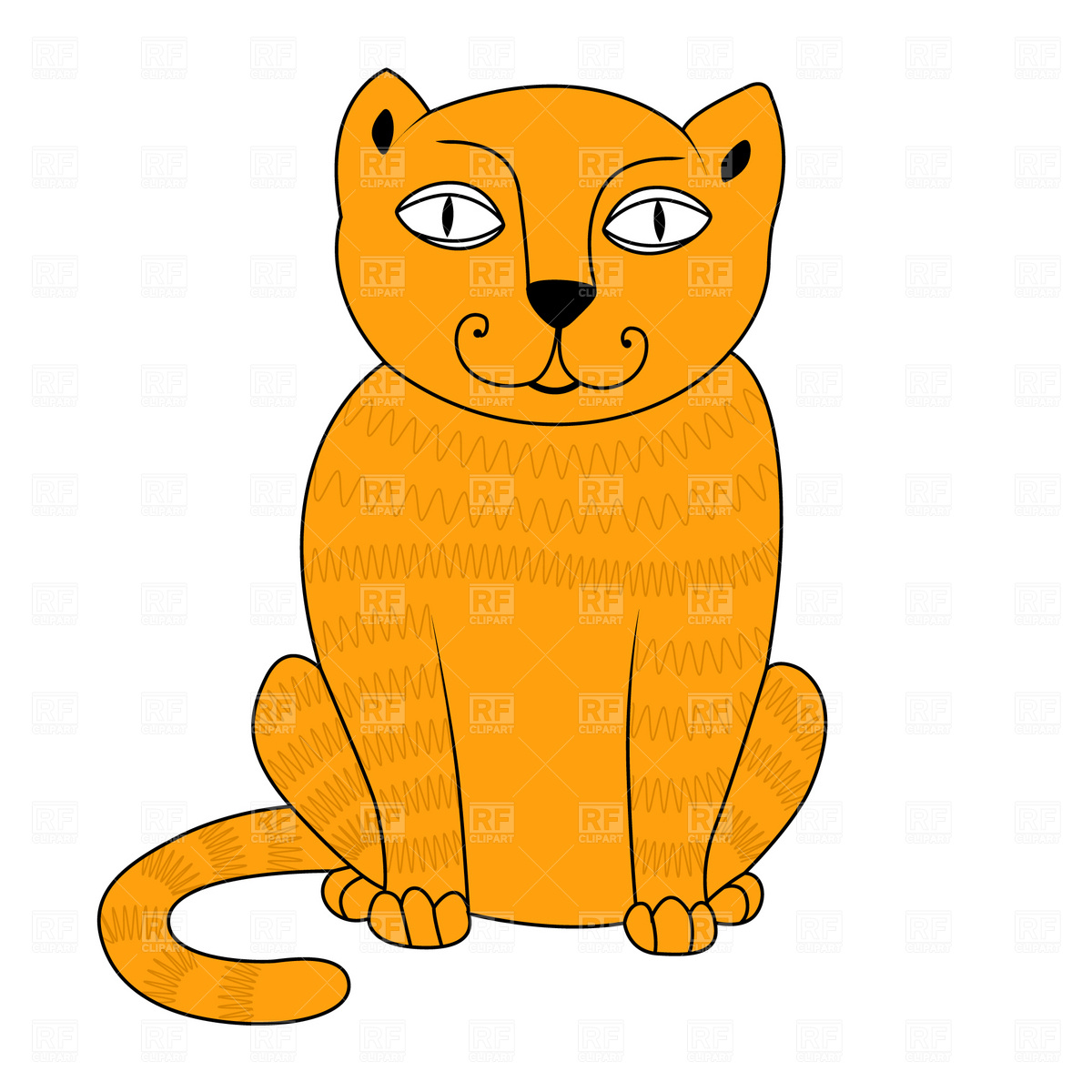 1200x1200 Sitting Cat Royalty Free Vector Clip Art Image