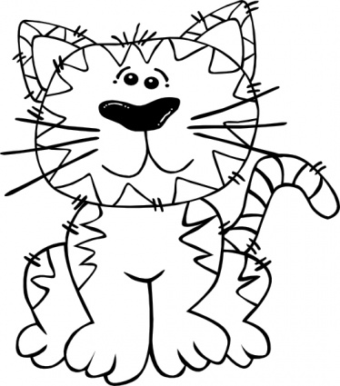 374x425 Cartoon Cat Sitting Outline Clip Art Vector, Free Vector Images