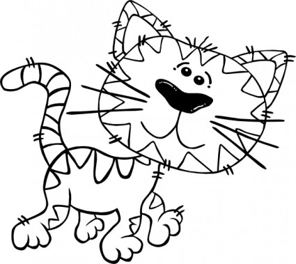 425x379 Cartoon Cat Walking Outline Clip Art Vector Clip Art Free Vector