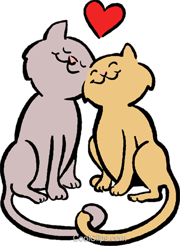 352x480 Cats In Love Royalty Free Vector Clip Art Illustration Vc027403