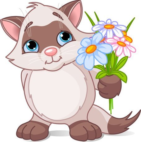 455x458 Vector Cute Cat, Cliparts