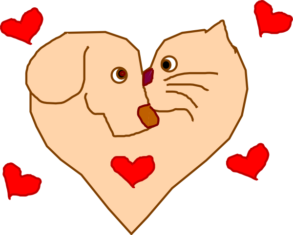 600x482 Dog And Cat Heart Clip Art
