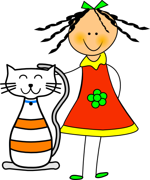 498x597 Cat And Girl Clip Art